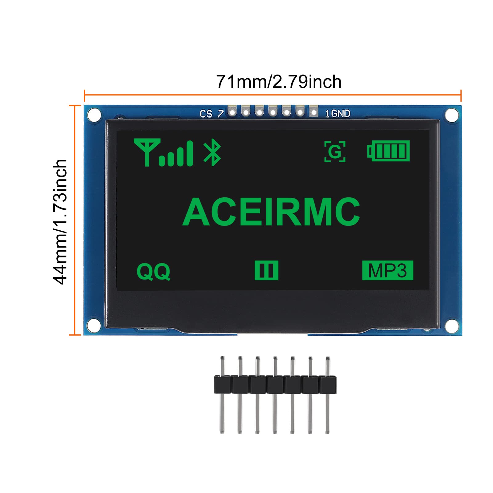 Arduino Uno 2.4" 2.42 Inch 128x64 OLED LCD Display Module SSD1309 12864 7 Pin SPI Iic I2c Serial Interface For R3 C51 I.509537957 Oled Display Arduino - Foto 3