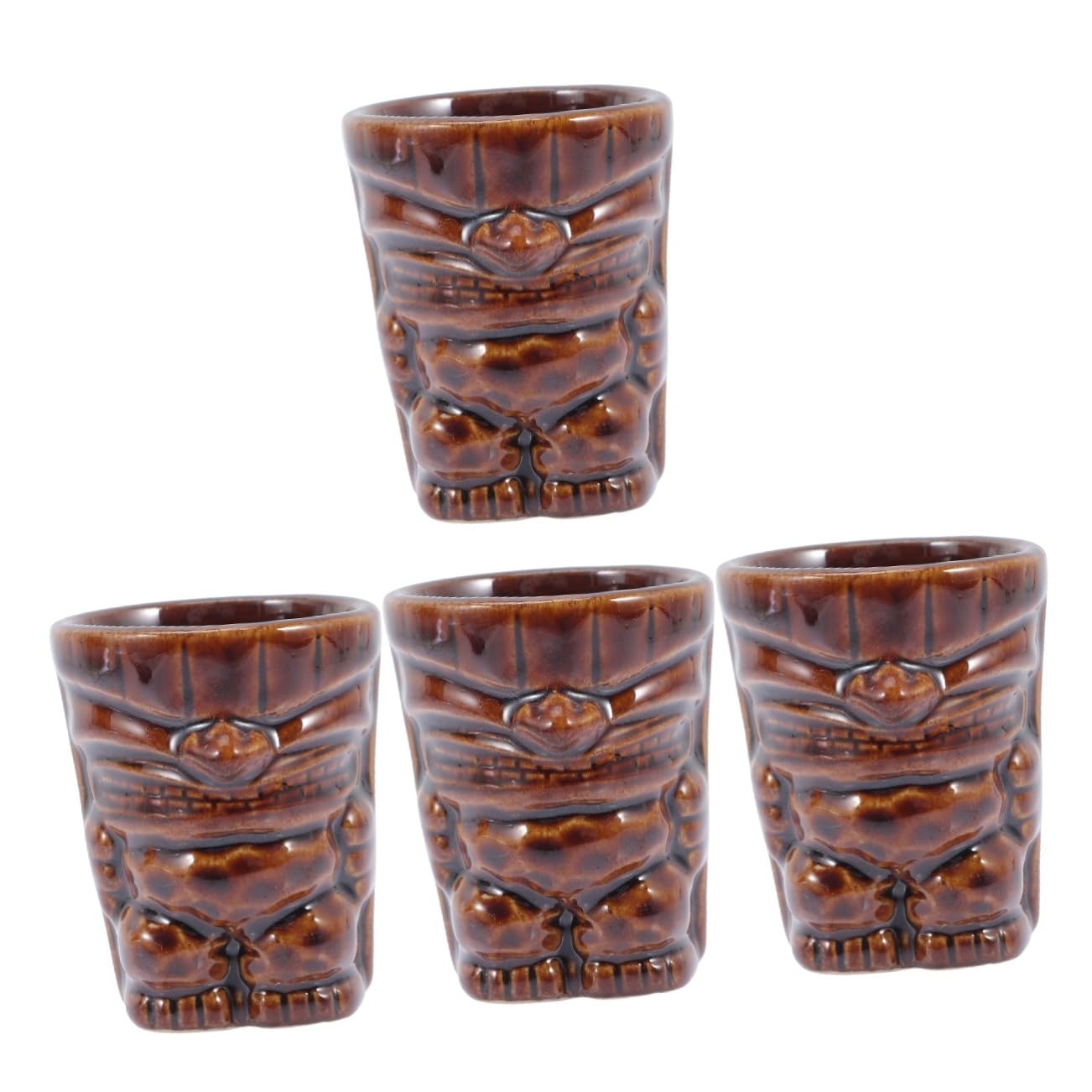 PRETYZOOM 4 Uds Tiki Taza Pequeña Copa De Vino Copa De Cóctel Decorativa Copas De Cóctel Taza De Fiesta Hawaiana Vasos para Beber Copa De Vino Copas Tiki para Cócteles De Cerámica