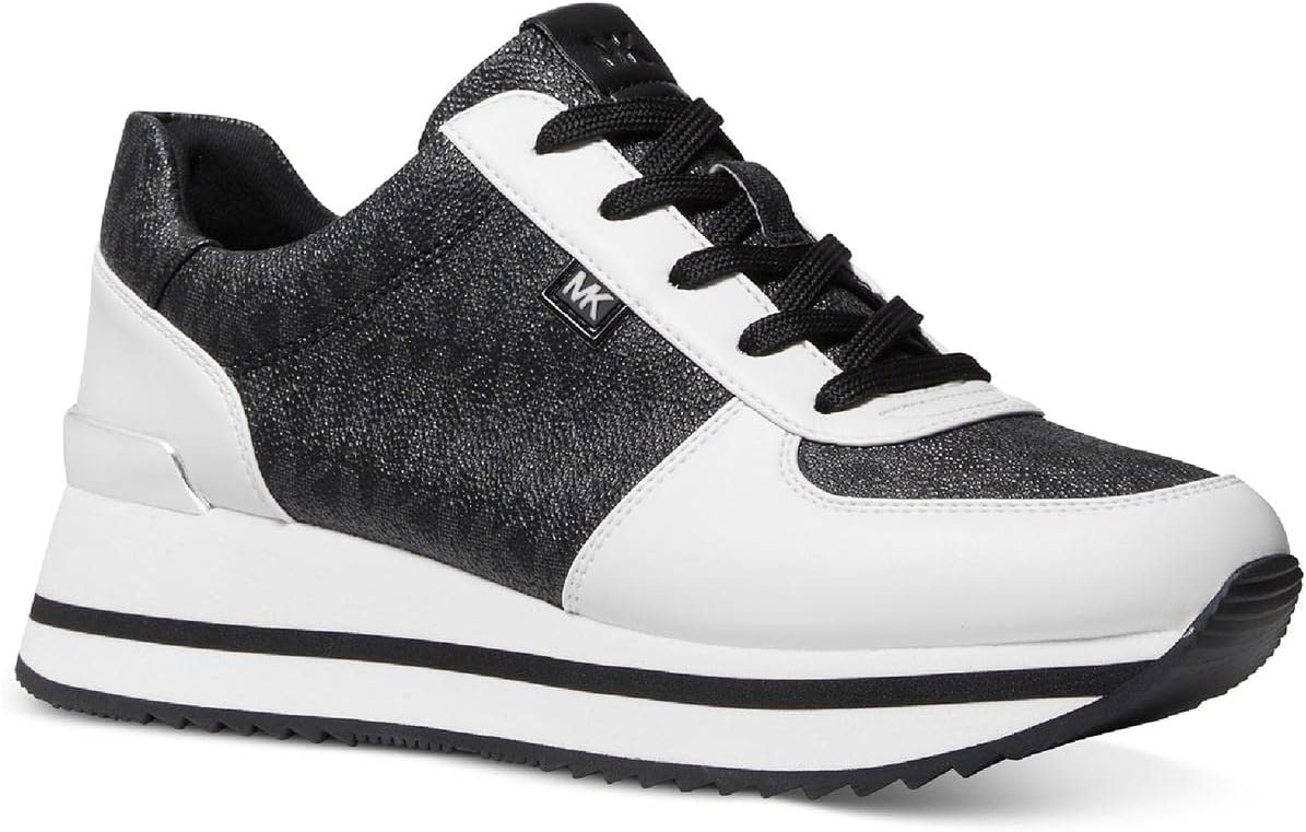Michael Michael KorsMichael Kors Monique Women's Metallic Lace-Up Fashion Sneakers Black 9.5