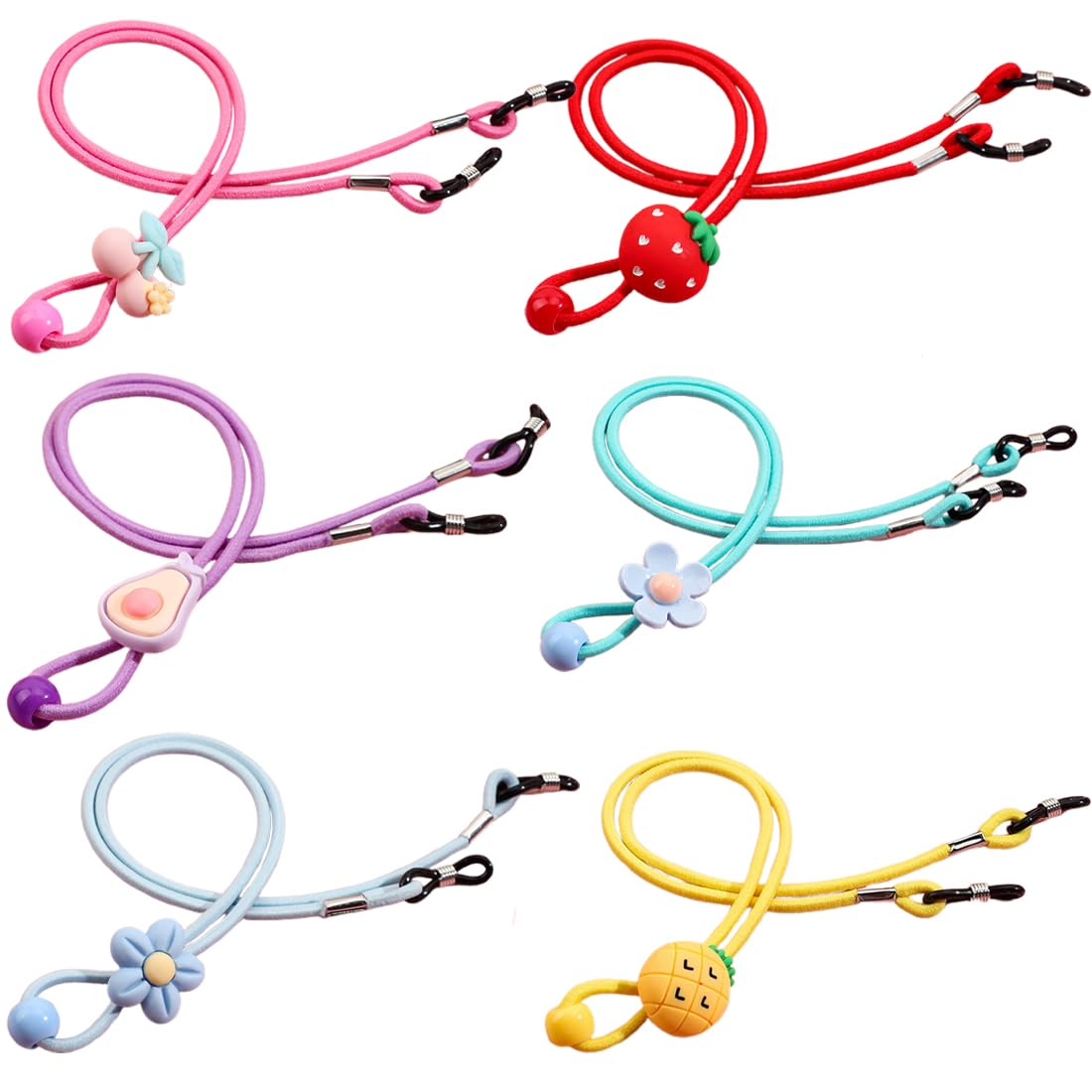 Brillenbänder & -ketten für Mädchen 6 Stück Kinder Brillenbänder Verstellbare Lesebrille Sonnenbrillenbänder Brillenseile Brillenketten Brillenseile für Sport