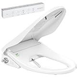 Electric Bidet Toilet Seat with Instant Warm Bidet Wash & Warm Air Dryer, Self-Cleaning Stainless Steel Nozzle, Soft Close Lid, Elongated