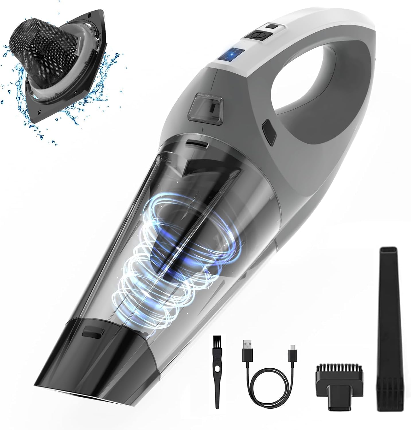 Portable Cordless Handheld Vacuum with 9000Pa Suction & 9 Filters - Ideal for Car, Home, and Pets