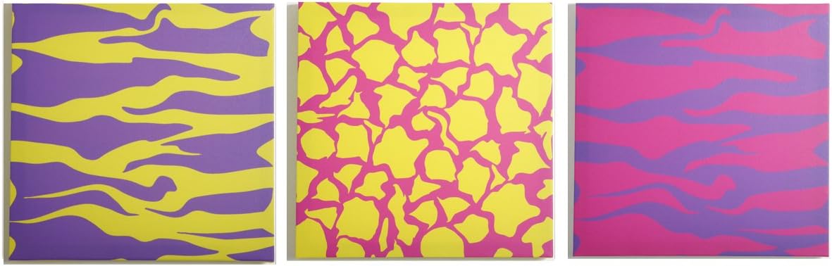 Modern Littles Color Pop Canvas Print Wall Decor, Animal Party, 3 Count