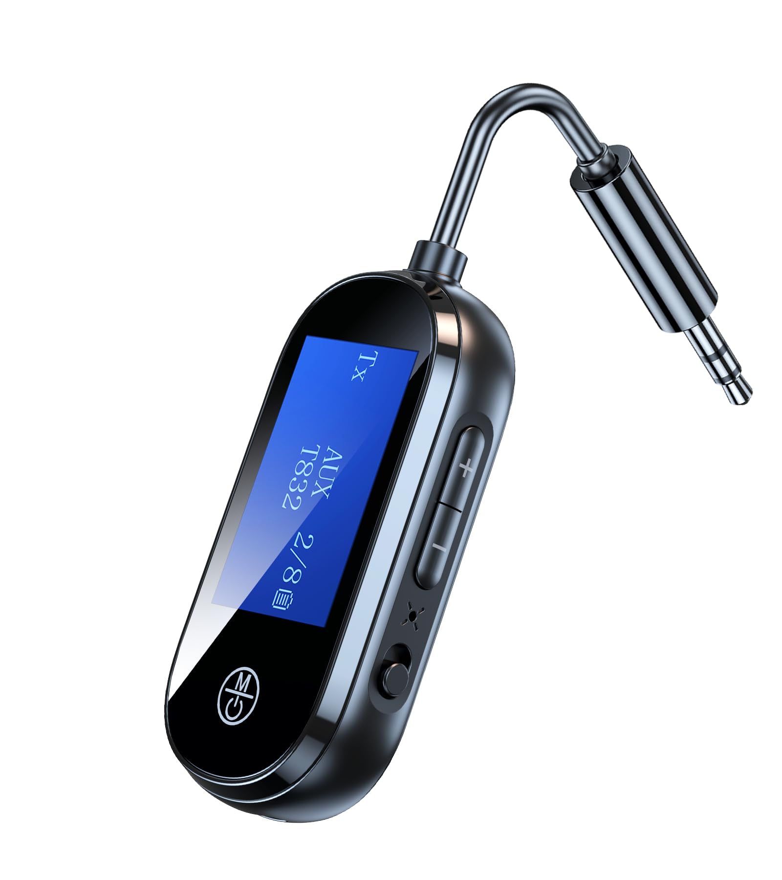 Bluetooth Transmitter Receiver 2 in 1, Low Latency AUX Adapter with LCD Screen, Airplane Bluetooth Adapter for Headphones Airplane/TV/PC/Car/Home