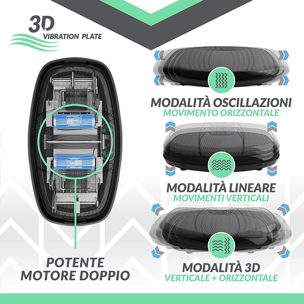 Bluefin Fitness Pedana Vibrante 3D con Doppio Motore
