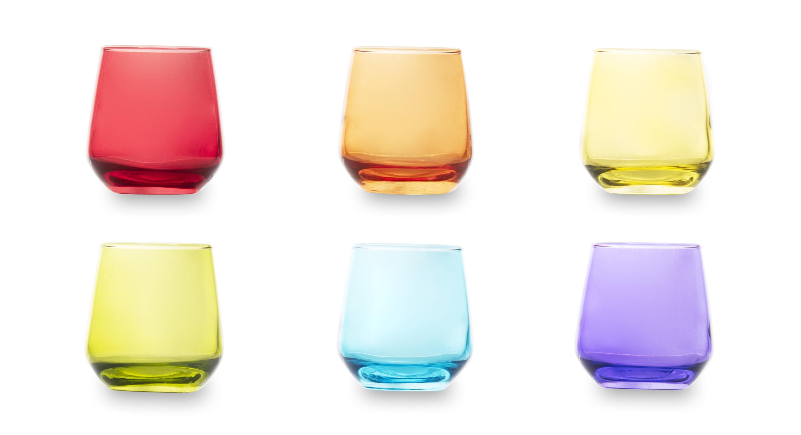 Excelsa Lima Set of 6 Liqueur/Coffee Glasses, Glass, 95 ml, Multi-Coloured
