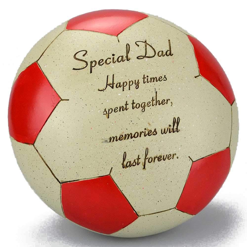 Special Dad Sadly Missed Red Football Memorial Plaque Grave Ornament Tribute