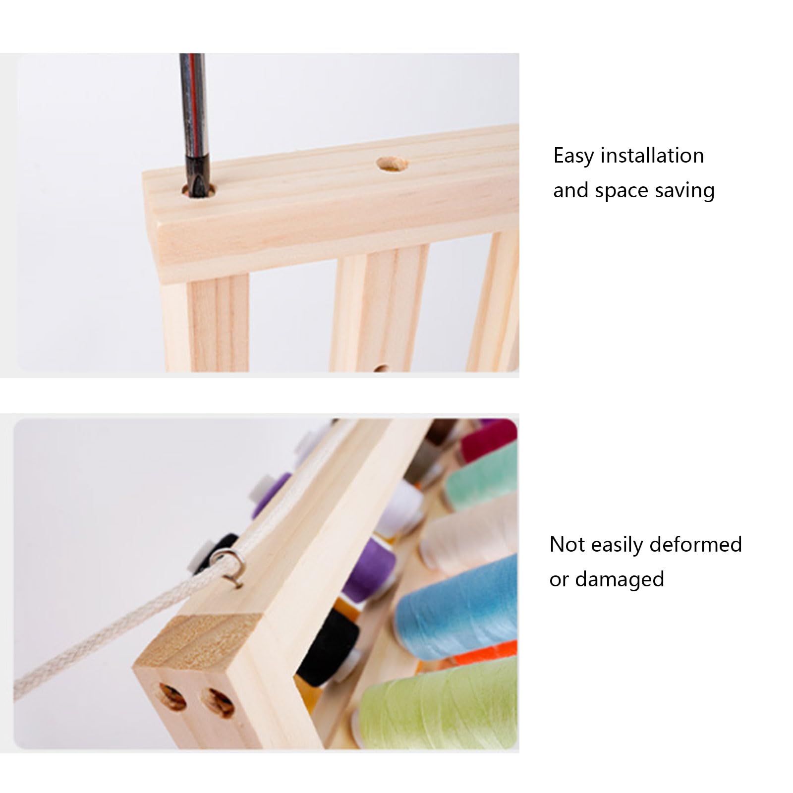 PANGBOER Support d'organisation de couture et de broderie en bois pour organiser les fournitures de couture et de matelassage