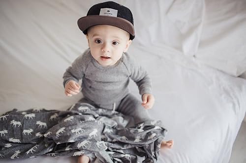 Miniatura 5 de Copper Pearl Manta grande de punto premium para bebé, manta de recepción de alces gris y blanco