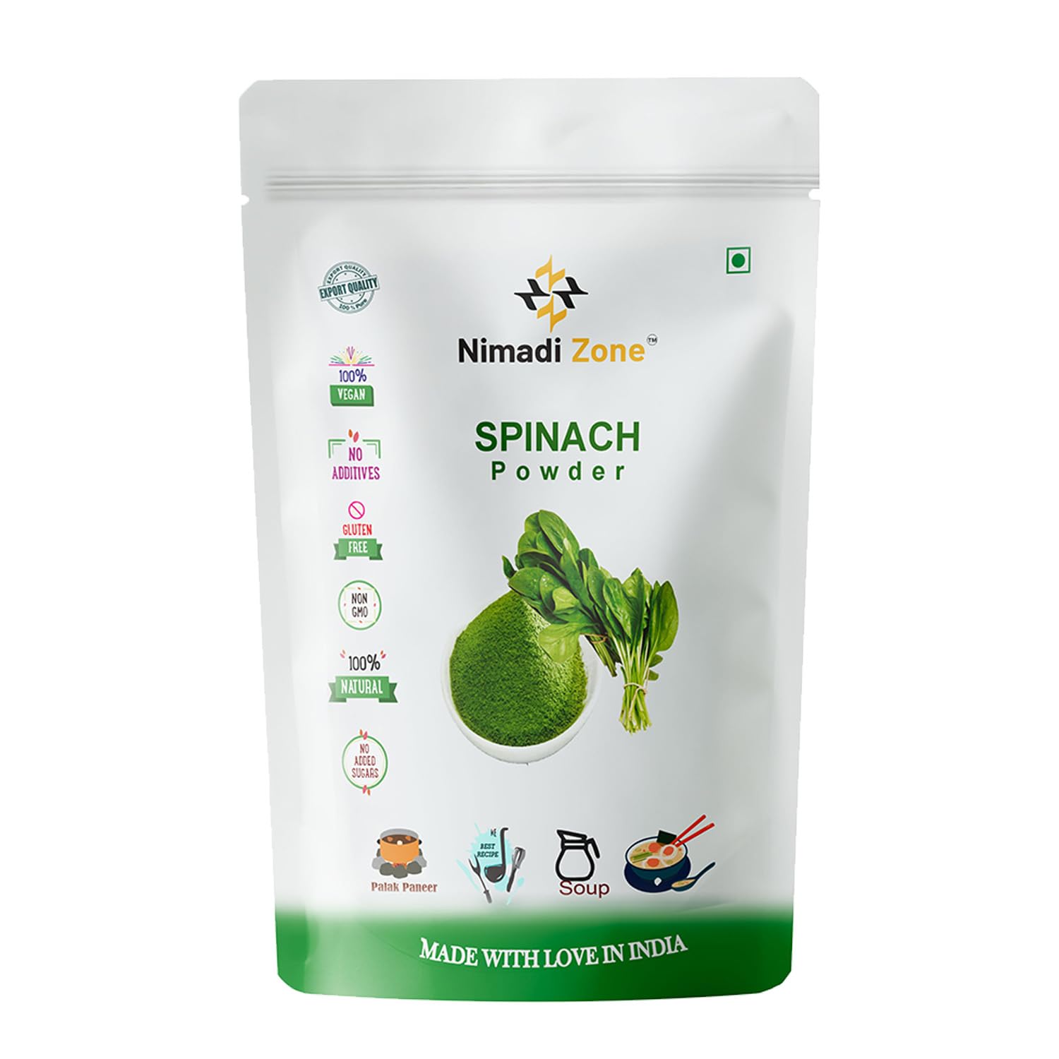 Nimadi Zone Green Spinach Leaf Powder (Palak Leaf Powder) -500 GM X 2 = 1 KG by Nimadi Zone (B0D4R7F7ZD) Amazon Price History, Amazon Price Tracker