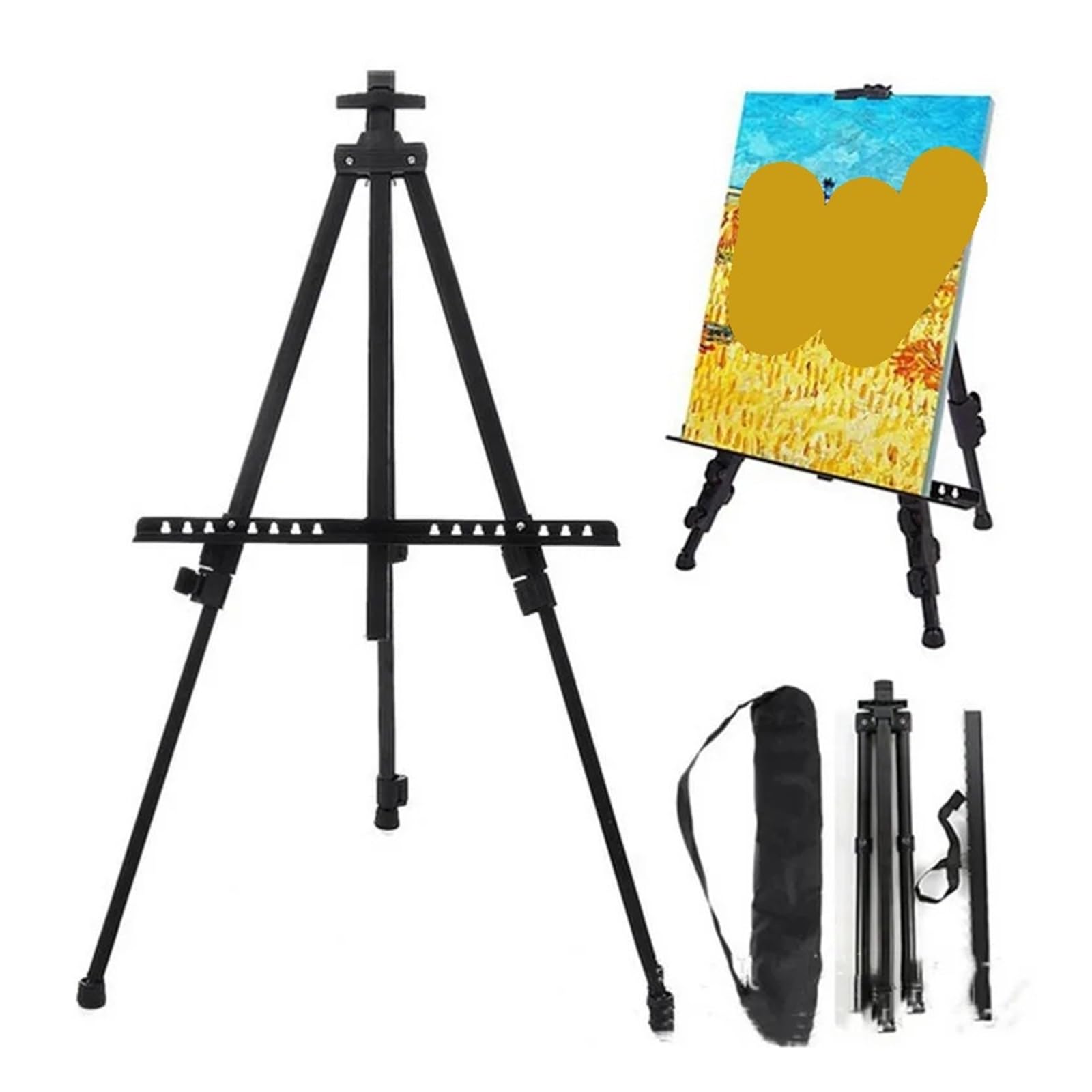 Supporto da viaggio pieghevole cavalletto portatile regolabile for schizzi con custodia for disegno all'aperto
