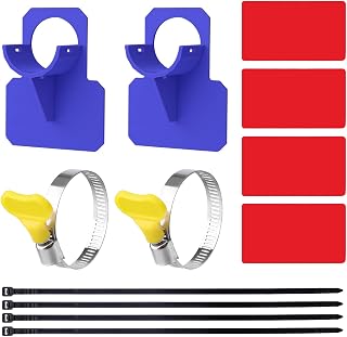AIEX Swimming Pool Pipe Holder Set, Swimming Pool Pipe Hose Holder Above Ground Pool Accessories Holder Hose Support Brackets with Clamps, Preventing Pipes Sagging (Blue)
