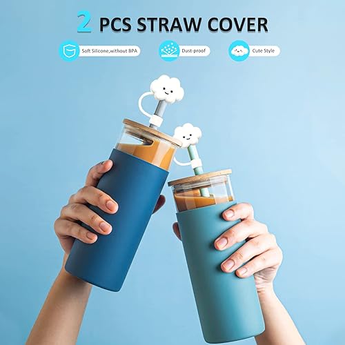 Miniatura 3 de Baseola Cubiertas de punta de pajita, a prueba de polvo, cubierta protectora suave de silicona reutilizable para pajitas de 0.4 pulgadas0.394 in, 2