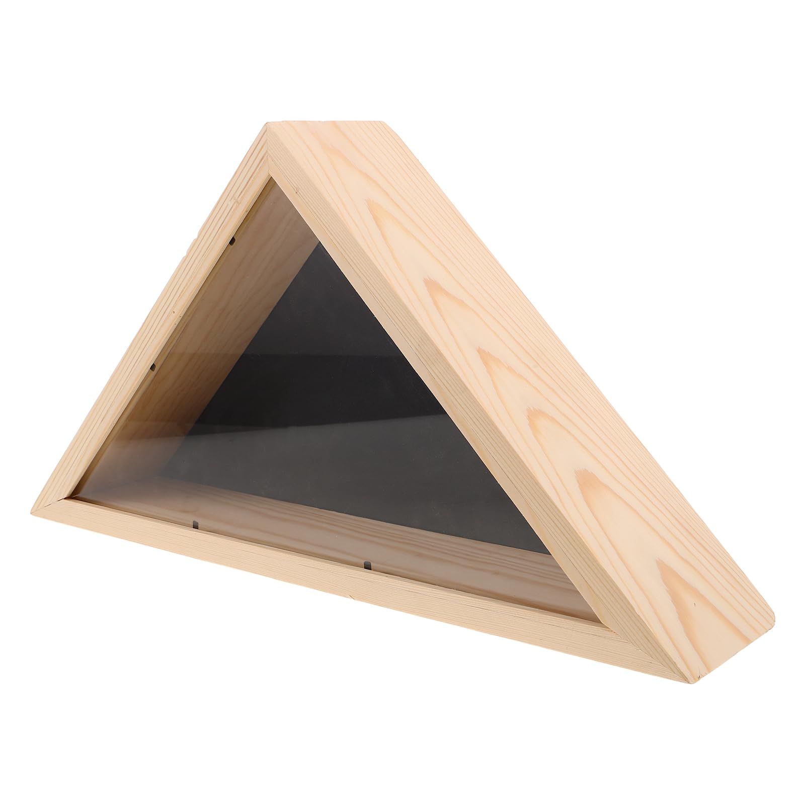Ciieeo Estuche de Madera para Bandera Triangular con Diseño Rústico para Decoración del Hogar y Almacenamiento Seguro de Banderas con Exhibición Artística