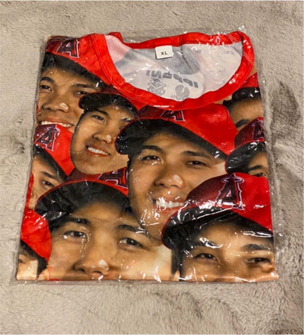 Amazon.co.jp: 大谷翔平 顔だらけTシャツ 2021年8月11日配布品 サイズ