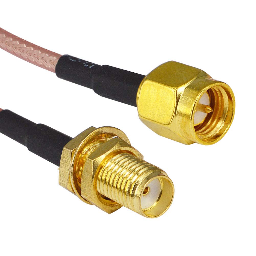 Lot De 2 Câbles Extension Antenne Futheda RP-SMA Mâle Vers RP-SMA Femelle RG316 50cm - Faible Perte Pour WiFi, Routeur, Mini PCI Express