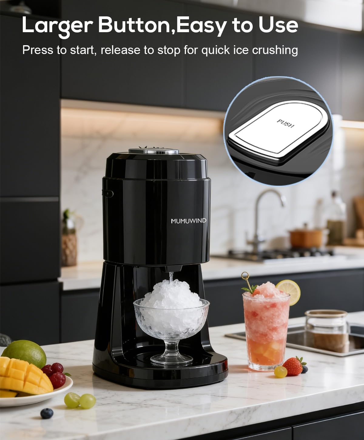 Tritaghiaccio Elettrico, Macchina per Granita da casa, Trita Ghiaccio Elettrico, ice crusher Macchina Granita per Bevande Rinfrescanti, Perfetta per Estate e Feste,Cocktail e Sorbetti