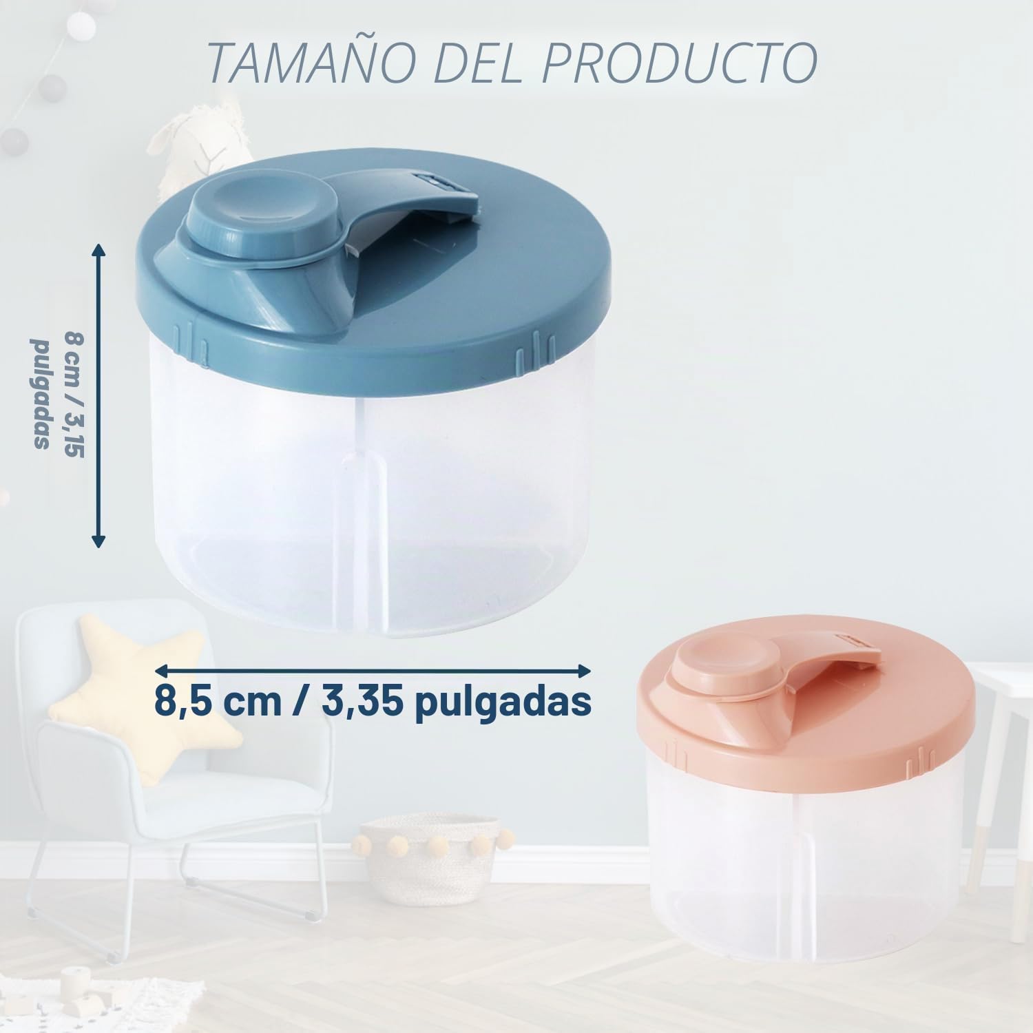 2 macetas dispensadoras de leche en polvo para bebés, olla de fórmula en polvo con cubierta giratoria, dispensadores de leche en polvo portátiles para viajes al aire libre