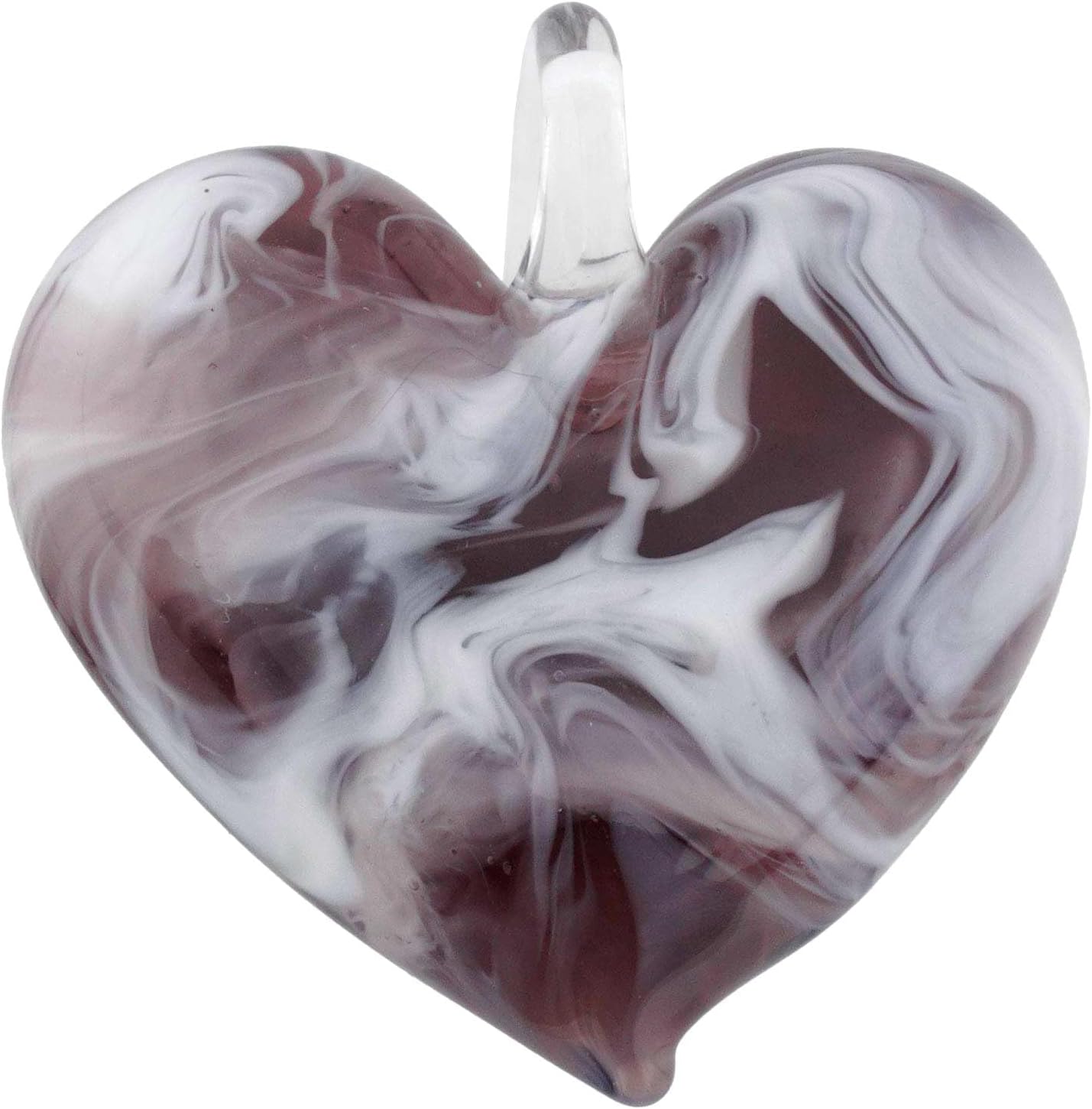 Glass Of Venice Murano Glass Venetian Marble Heart Pendant - Purple