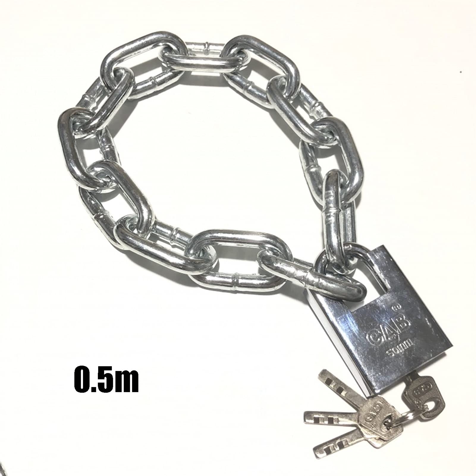 Lucchetto con chiave Lucchetto piccolo, Lucchetto a catena in acciaio resistente, utilizzato for la serratura antifurto di sicurezza del cancello del magazzino di biciclette, 0,5 m, 0,8 m, 1 m, 1,5 m,