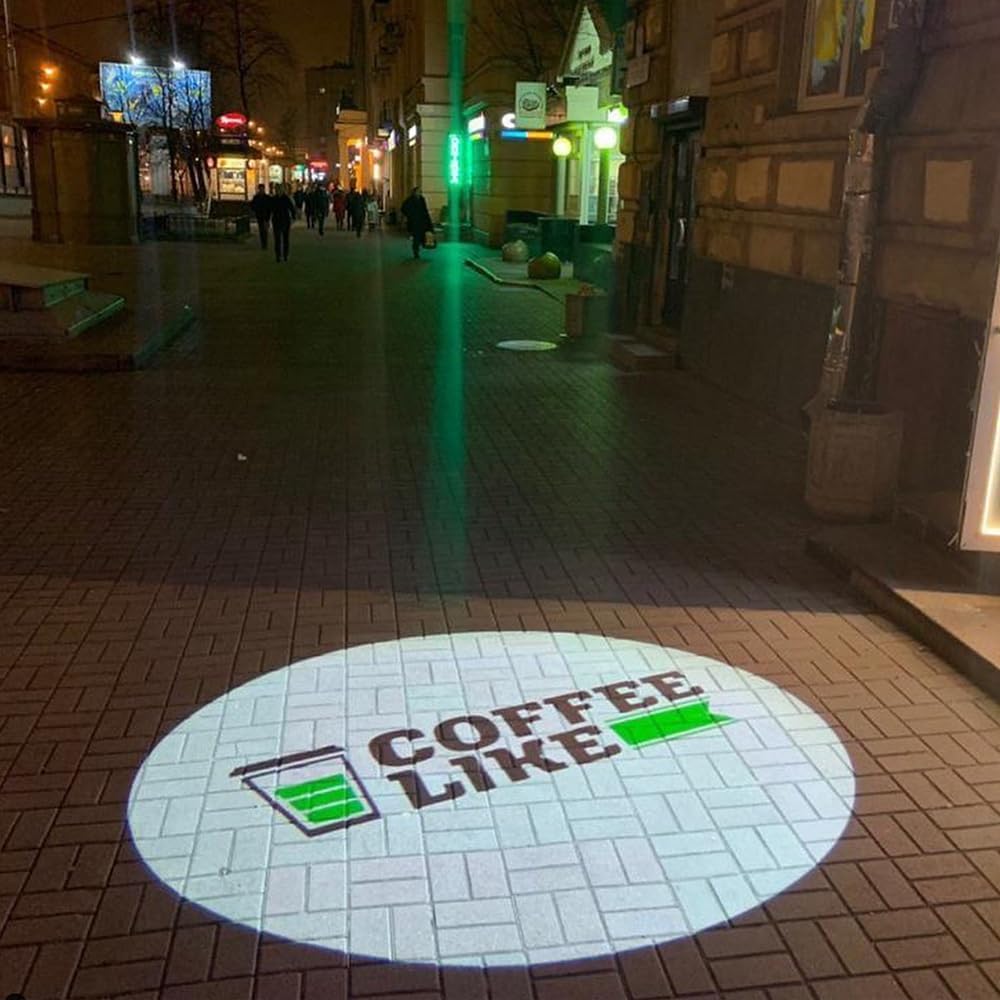 Logo GOBO Projector for Business Outdoor Lights Custom Logo Waterproof Ip67 Led Lens Indoor for Bar Company Store Wedding Event Stage Advertising Restaurant 60W