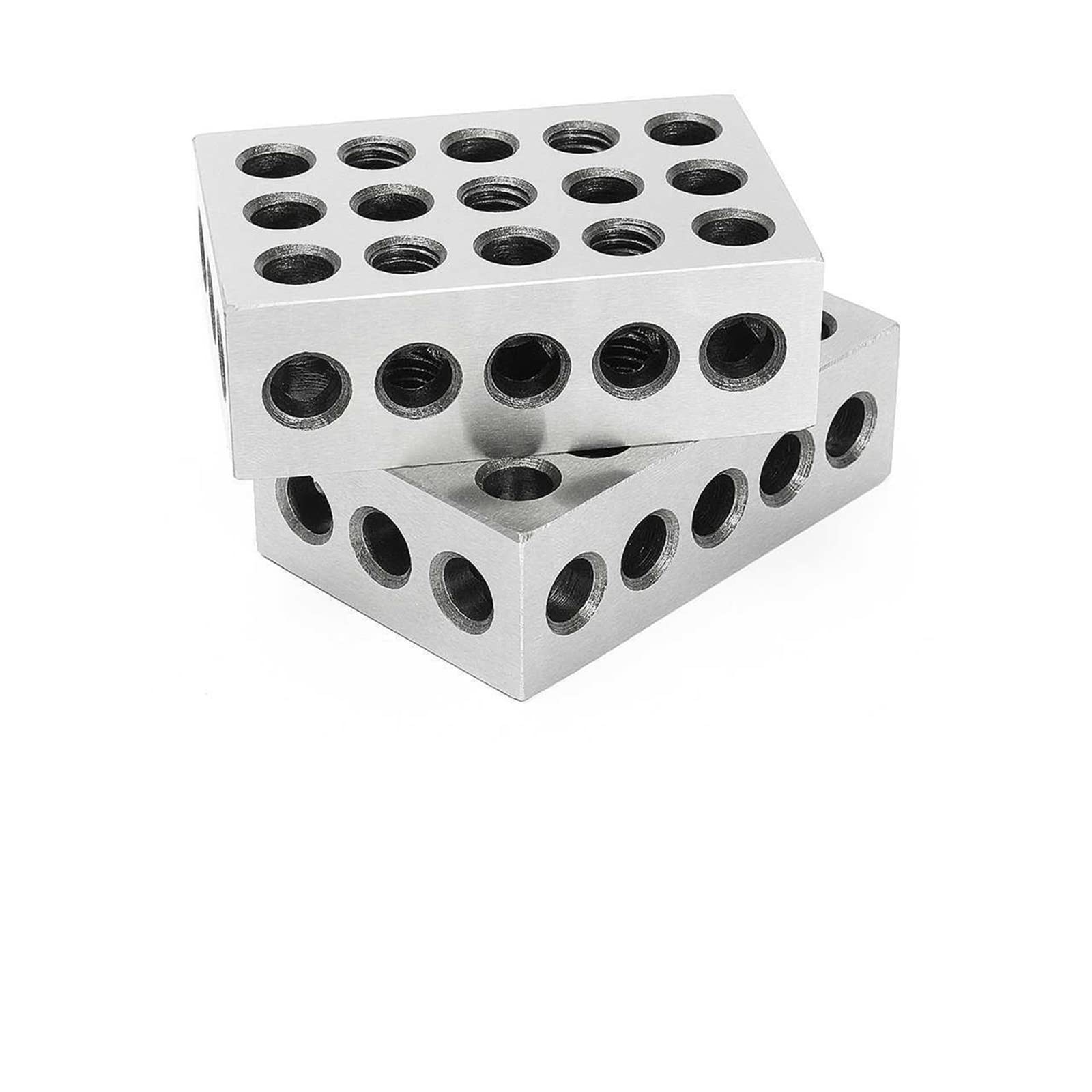 CVFRDD Gauge Block Set 2Pcs 23 Holes Precision Blocks Hardened Steel 1-2-3 0.0001" Matched Machinist 123 Milling Tool