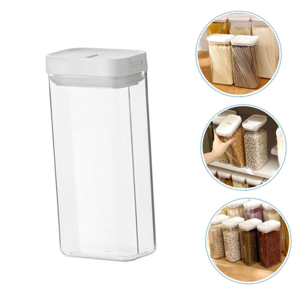 Amosfun 3 Vasetti Di Plastica Per Pasta Contenitore Riutilizzabile Per Spaghetti Dispensa Italiana 1200 Ml