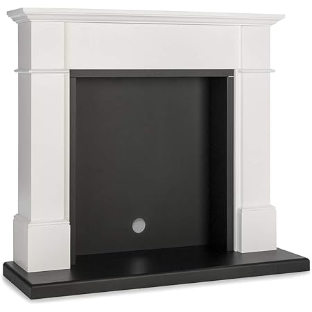 Elegante Kaminumrandung Kaminumbau Kaminkonsole MDF Weiß geeignet für