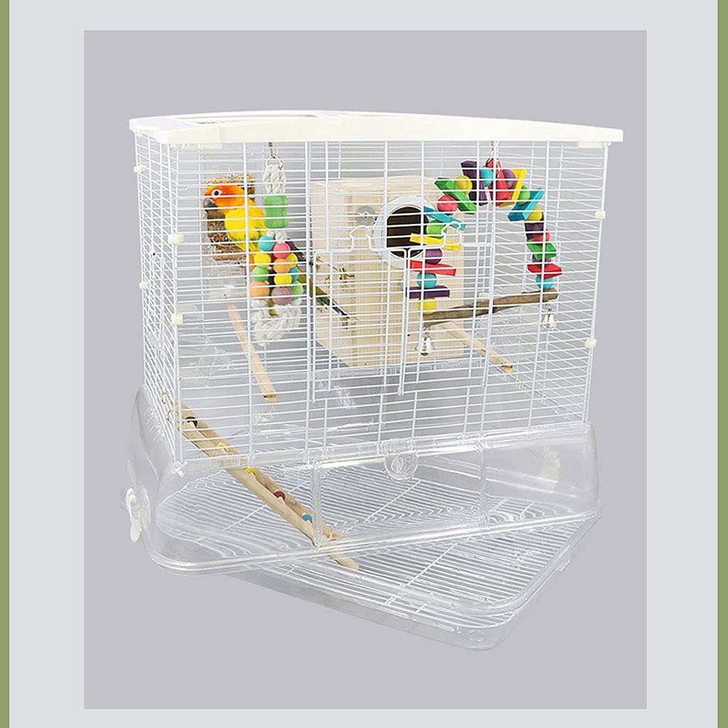 Gabbia Voliera Gabbia per Uccelli Cage Cage Grande Gabbia Riproduzione con Contenitore di Cibo Adatto, per parrocchetti Canarini Amore Uccelli Piccoli pappagalli Avariay Trasparente Bird Cage
