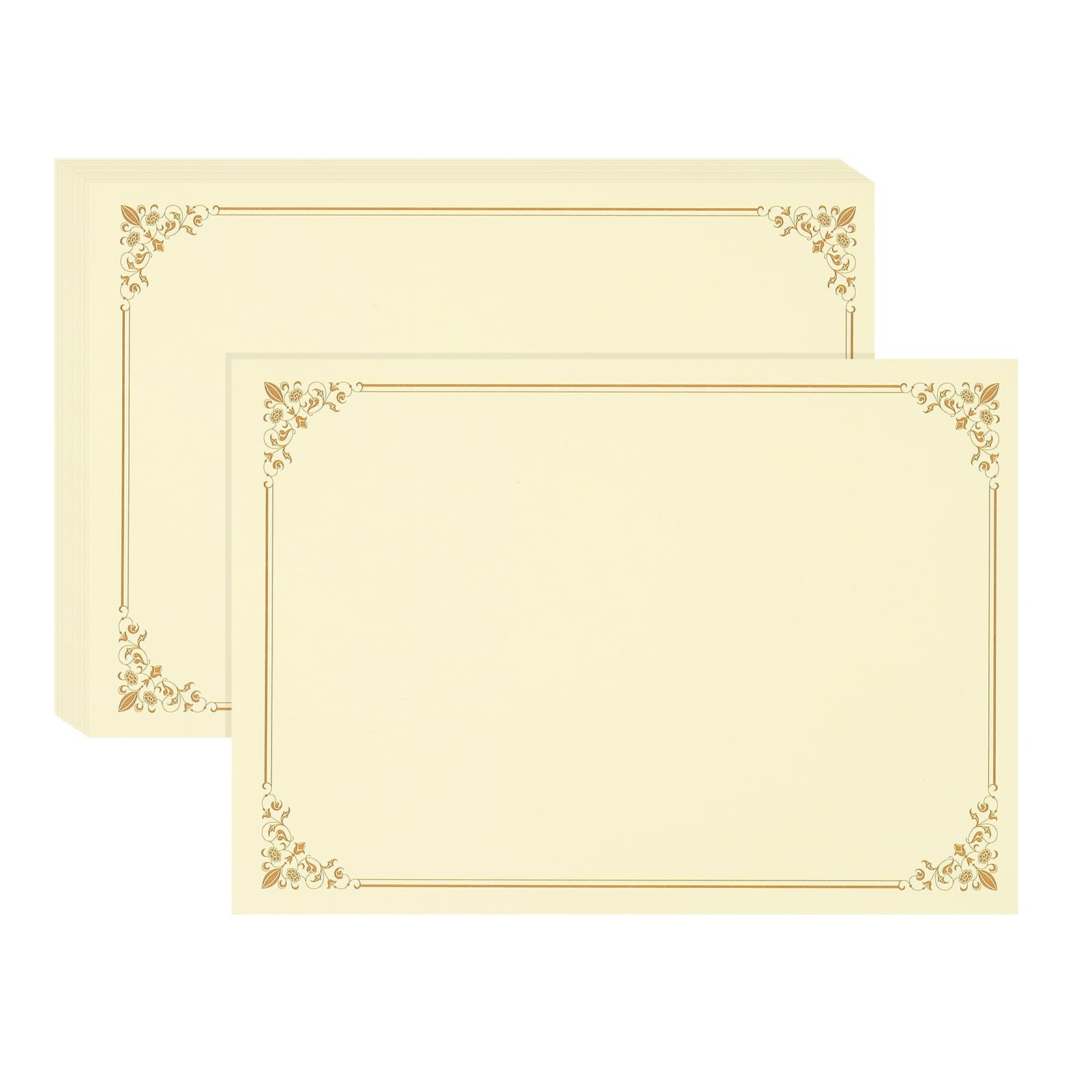 PATIKIL 100 Hojas Papel Para Certificados De 11.7"x8.3" En Blanco Amarillo | Para Premios Impresoras laser O De Inyección De Tinta Diplomas De Graduación Logros Documentos Cartulina