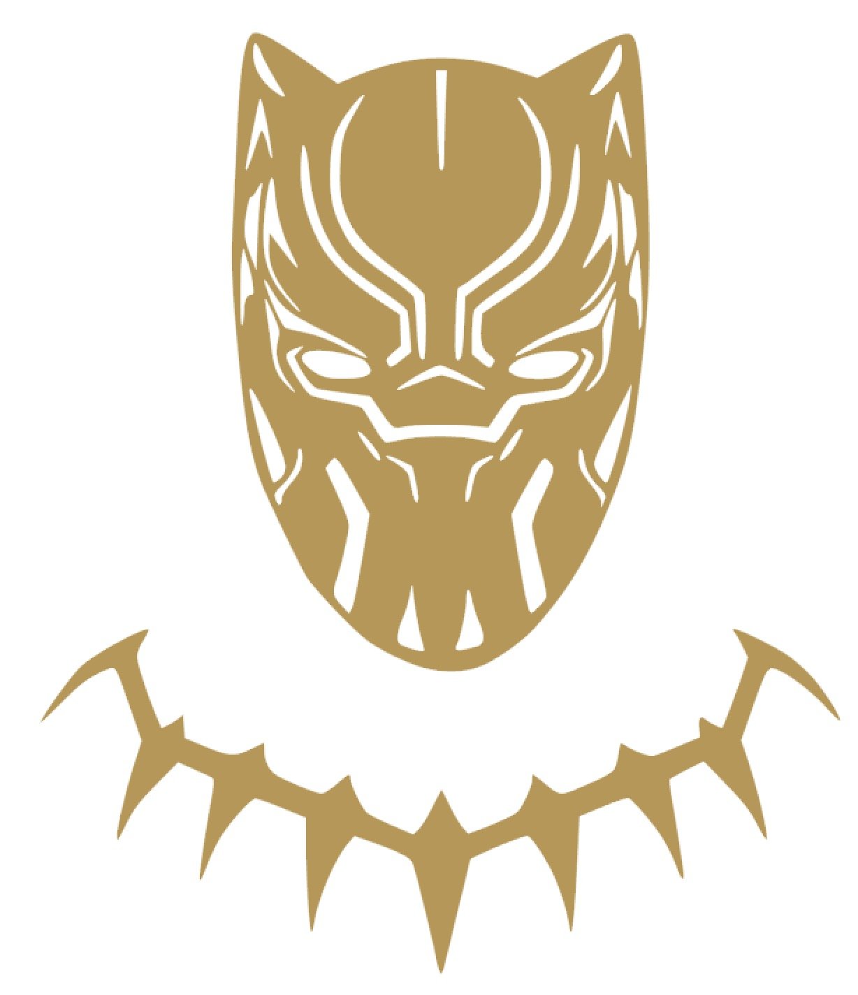 Panther Mask Vinyl Sticker Decals (Pack of 2) for Car Bumper Window Laptop Tablet Phone (7" x 5.9", Gold)