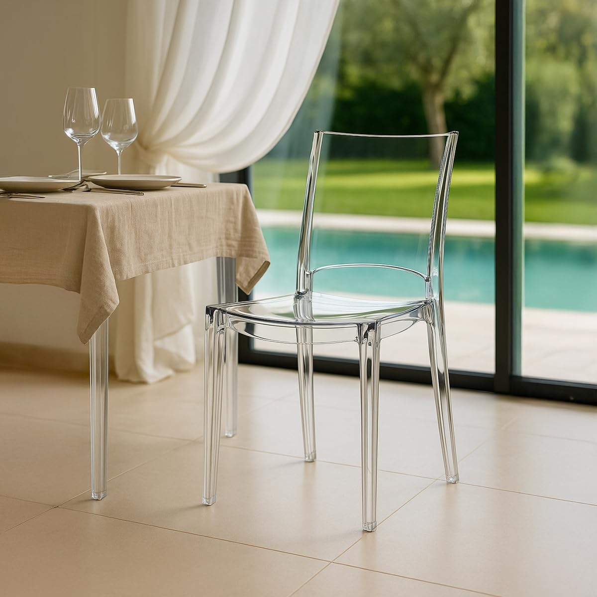 Produce Shop Sillas Transparentes Cocina Bar Restaurante apilable B-Side Grand Soleil - Transparente