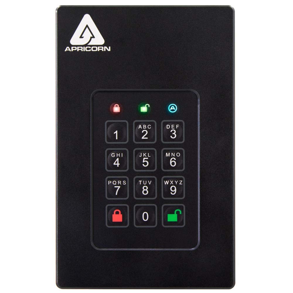 Apricorn 2TB Aegis Fortress L3 - FIPS Validated, SSD USB 3.0 Hardware Encrypted Portable Drive