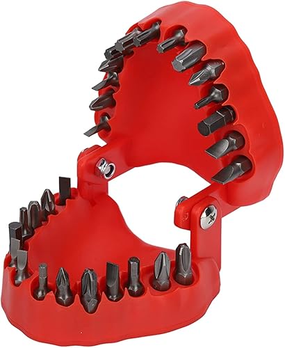 Soporte para broca de prótesis dental, 28 agujeros con 28 piezas de brocas, diseño en forma de dientes, totalmente abierto, sujeción firme, soporte