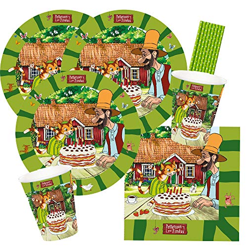 partystrolche/spielum 44-teiliges Party-Set Pettersson und Findus - Teller...