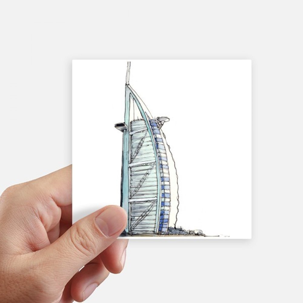 Autocollant Burj Al-Arab Dubaï 10cm pour masquer les rayures de valise et décorer un mur blanc