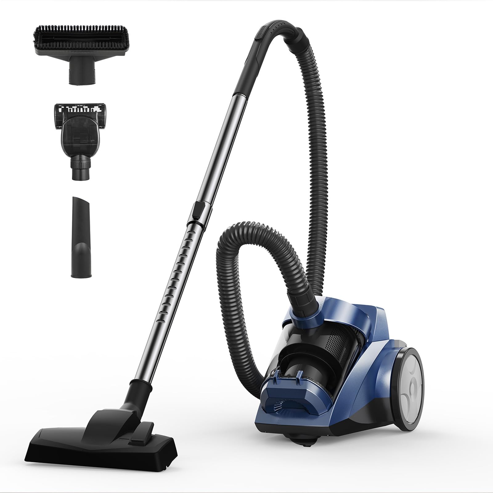 Sweepcent Canister Vacuum Cleaner 45KPa Power Bagless Canister Vacuums for Home with 5 Tools 4.5QT Dust Cup Double HEPA Filter Lightweight Multi-Surface Vacuum Cleaners for Carpet Hard Floor Pet Hair