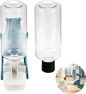 AUSYIWI wasserspender Vogel, trinkflasche meerschweinchen mit Zwei Flaschen, ideal für Vögel und andere Kleintiere (Wasserflasche*2, je 500 ml) product image