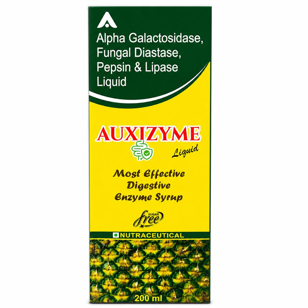 Auxizyme Digestive Enzyme Syrup, Sugar Free, 200 ml | Alpha Galactosidase, Fungal Diastase & Pepsin, Lipase Formula, Nutraceutical Liquid, Pineapple Flavour-image-32