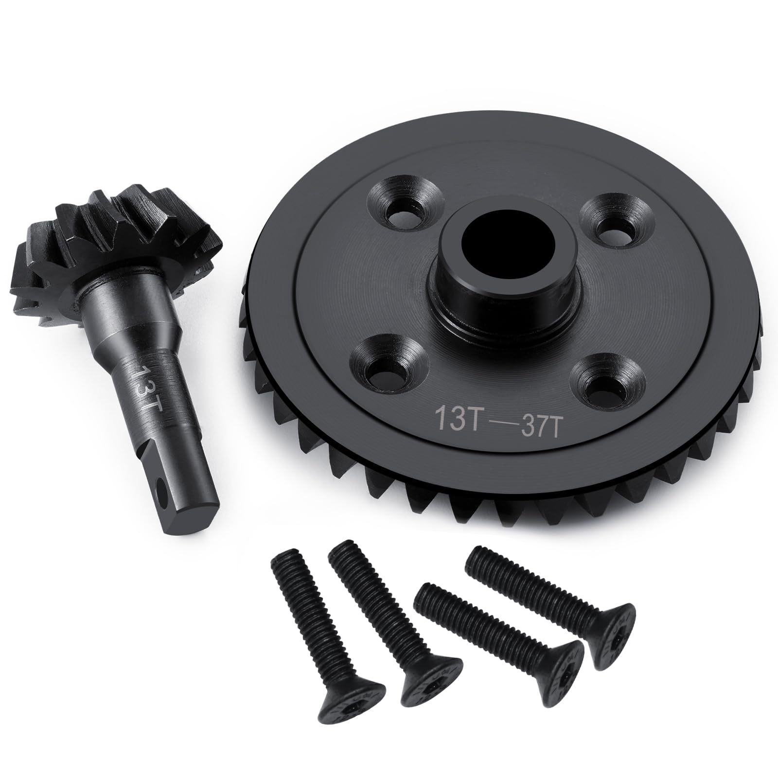 LSG Steel Front Rear Differential Gear 13T 37T Steel Diff Gear Set for 1/10 RC Crawler Tra-xxas E-Revo Upgrade Part