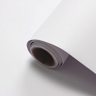 WADILE Peel and Stick Wallpaper 15.9in x 78.7in, Solid Color Contact Paper Waterproof, Vinyl Colored Wall Paper Self Adhesive, Textured Wallpaper Removable for Cabinets/Countertop, White