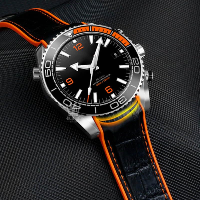 Gumowa bransoletka do zegarka dla Omega 300 SEAMASTER 600 PLANET OCEAN składana klamra silikonowy pasek akcesoria do zegarków pasek do zegarka