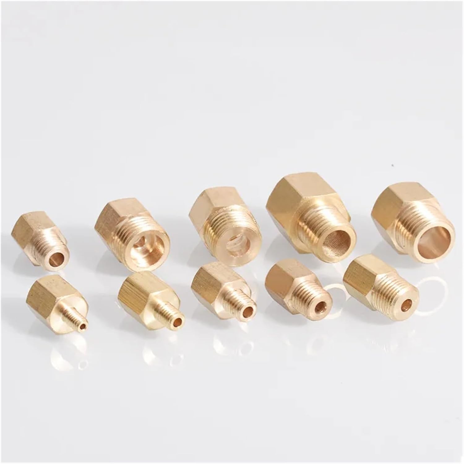 Conector de Manguera Adaptador de tubería de Agua, 1 Pieza, M8, M10, M12, M14, M16, M18, M20, Rosca métrica Hembra a Macho, Conector de Acoplamiento de latón for Combustible, Gas y Agua.