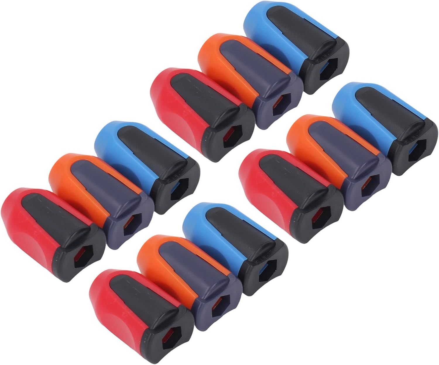 Magnetic Screw Rings ABS Plastic Hexagonal Bit Holders Secure Magnetic Suction for Screwdriver Bits Red Yellow Blue 12PCS