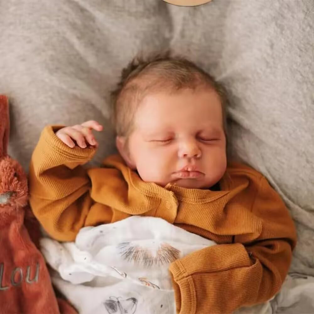 iCradle Reborn Baby Dolls Girls 20 inch Silicone Full Body Lifelike Sleeping Newborn Doll Washable Realistic Baby Doll with Rooted Hair Toy Accessories Gift for Kids Age 3+