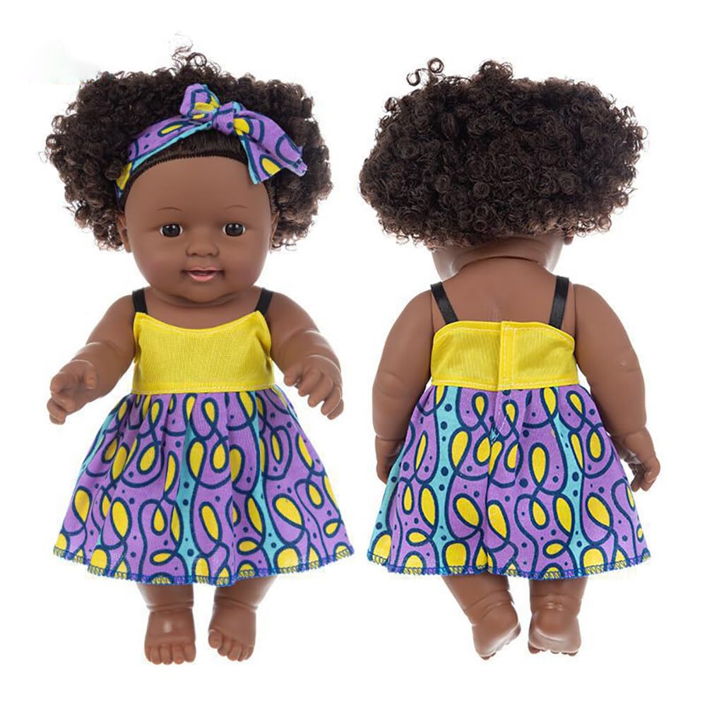 BYNYXI Bambola nera per bambini, bambola africana da 12 pollici, bambola da gioco per bambini a partire dai 18 mesi in su