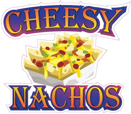 Cheesy Nachos Concession Restaurant Food Truck - Adhesivo de vinilo troquelado de 8 pulgadas