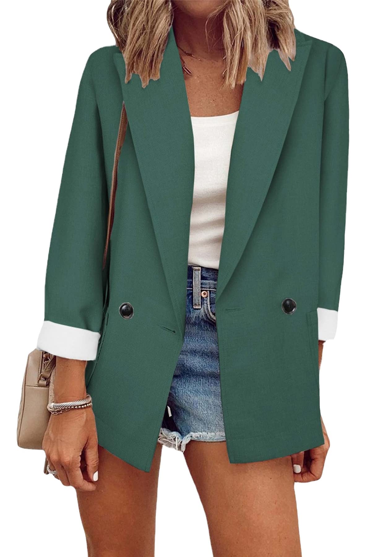 Women Casual Loose Fit Long Sleeve Blazer Cardigan Fashion Plus Size Work Blazer