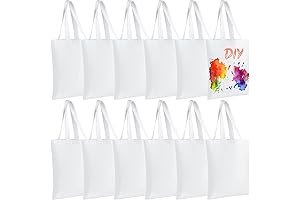 CHENGU 12 Pack White Tote Bag