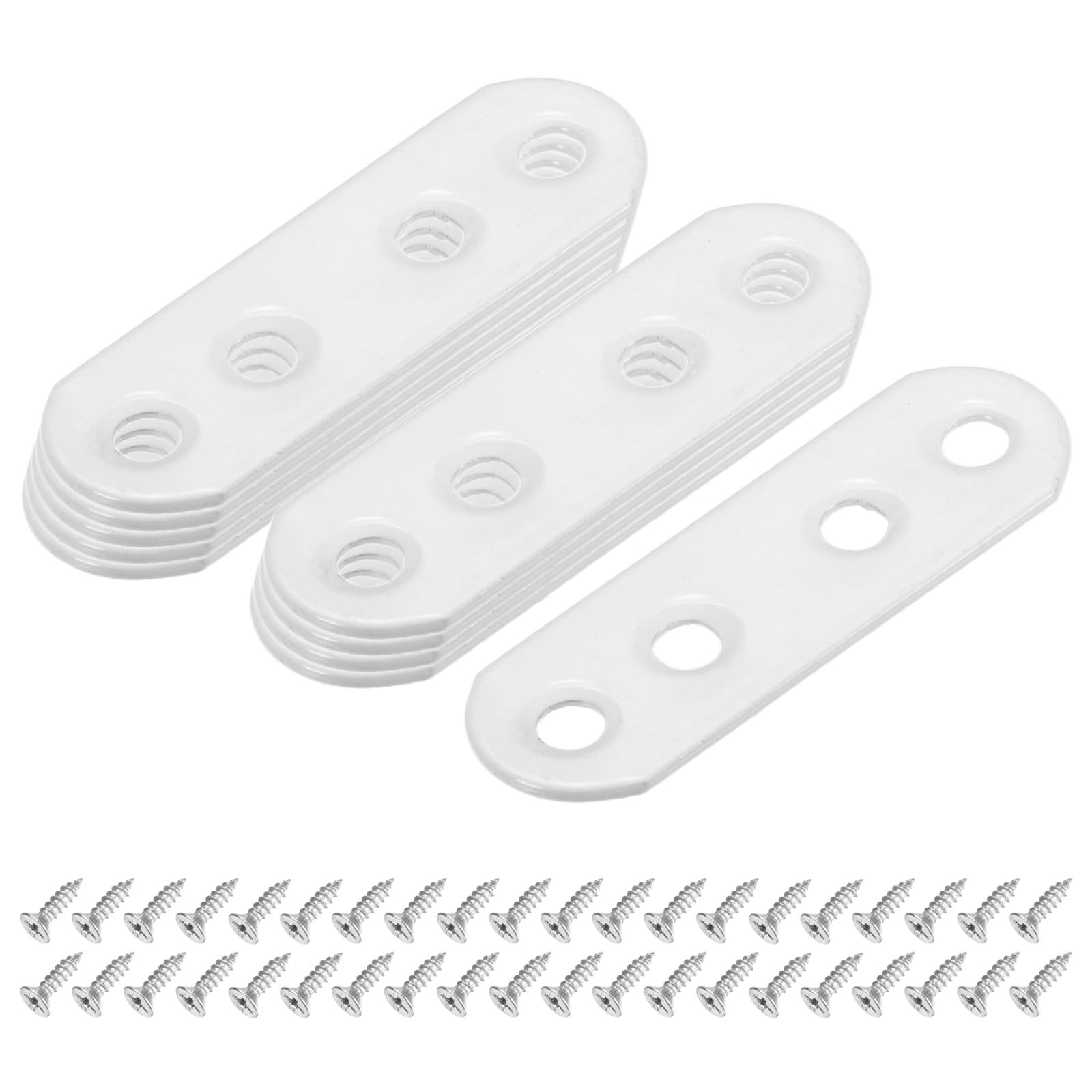 M METERXITY 10-Pack Flat Straight Brackets, 2.17 x 0.71 Inch Flat Bracket Mending for Wood Furniture/ Timber PC Case Holder